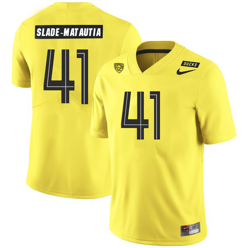 2019 Men #41 Isaac Slade-Matautia Oregon Ducks College Football Jerseys Sale-Yellow - Click Image to Close